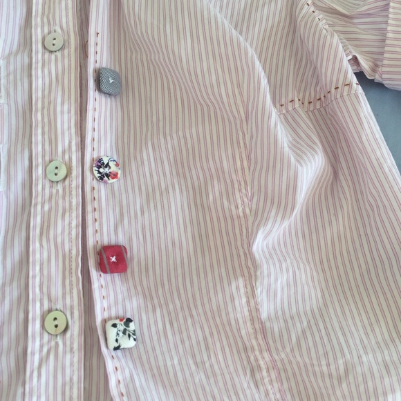 Hugo Boss pink striped button up blouse size XS - Picture 3 of 8